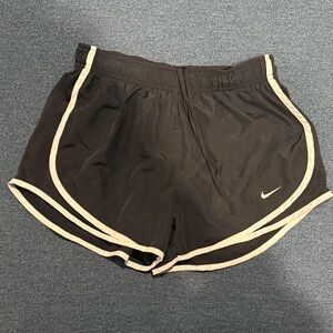 Nike Women's Black and White Athletic Shorts